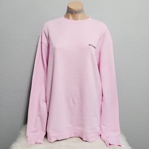Columbia baby pink sweat shirt pull over sweater LARGE